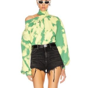🎉HP🎉 Tie Dye Trashed Sweatshirt in Light Green